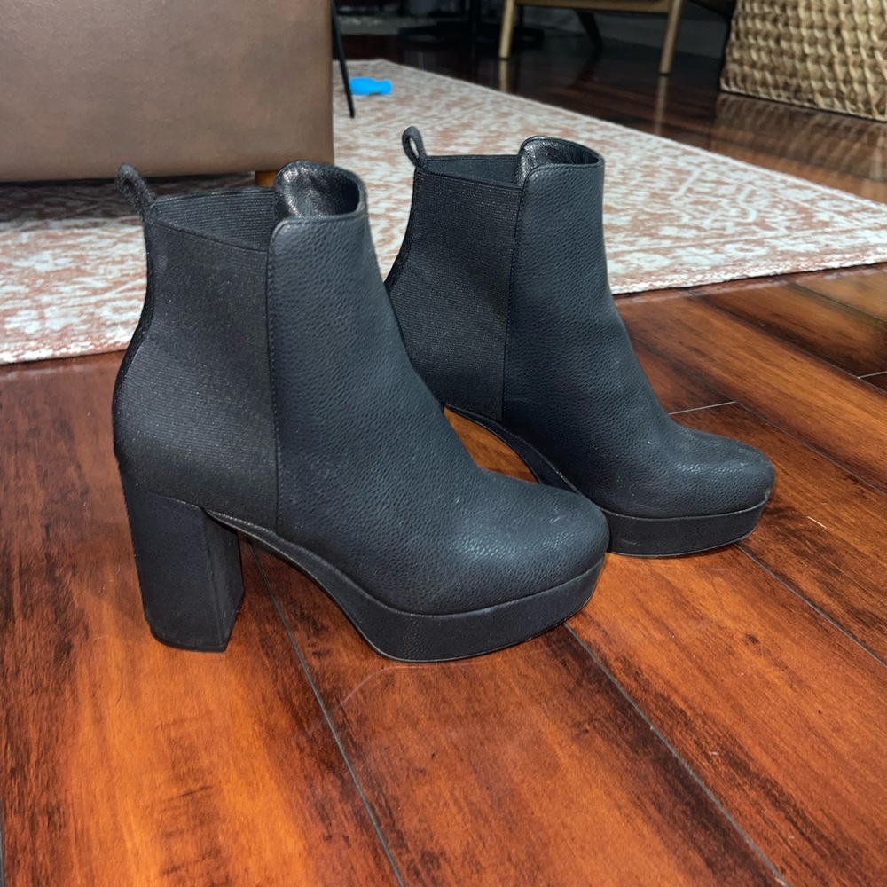 platform black booties